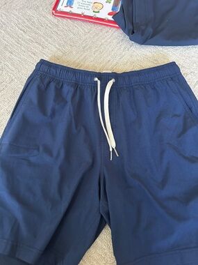 Fair Harbor Navy Athletic Shorts with White Waistband Lining